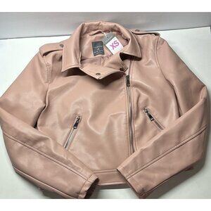 Pink Faux Leather Jacket (XS) New Primark